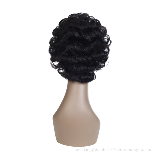wholesale low price wigs 100% human hair vendors curly human hair wig 27PCS short pixie cut human hair wigs